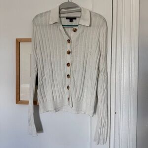 Ann Taylor Women's Cardigan Sweater - Ivory - Size Small